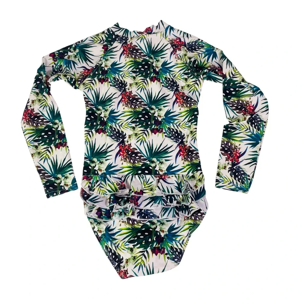 Tame the Sun Long Sleeve Swimsuit Rash Guard‎ Girls Sz 12 UPF 50+ NWT Swimwear